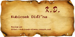 Kubicsek Diána névjegykártya